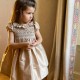 Diana Special Occasion Dress Champagne Silk with Gypsophila Hand Smocking Diana Special Occasion Dress Champagne Silk with Gypsophila Hand Smocking
