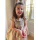 Diana Special Occasion Dress Champagne Silk with Gypsophila Hand Smocking Diana Special Occasion Dress Champagne Silk with Gypsophila Hand Smocking