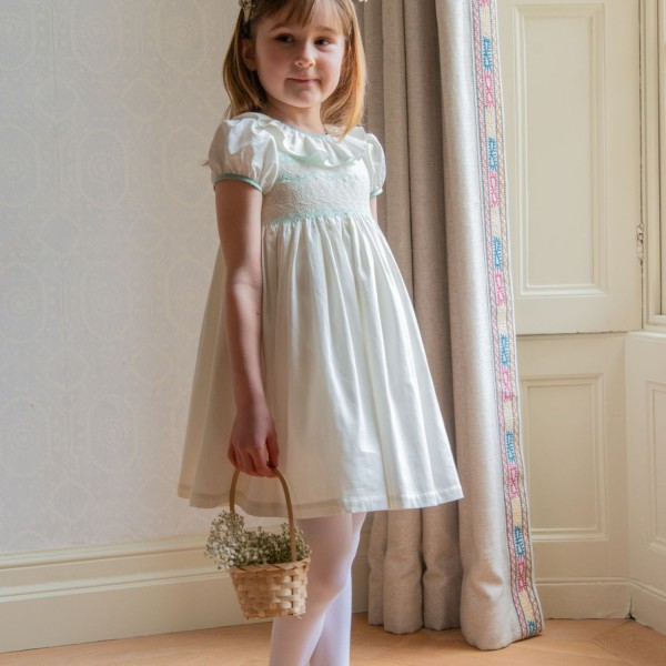 Diana Special Occasion Dress with Lily of the Valley Hand Smocking Diana Special Occasion Dress with Lily of the Valley Hand Smocking