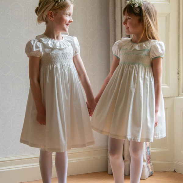 Diana Special Occasion Dress with Madonna Lily Hand Smocking