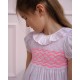 Katherine Johnson Dress Pink Grid Cotton with Strawberrylicious Hand Smocking
