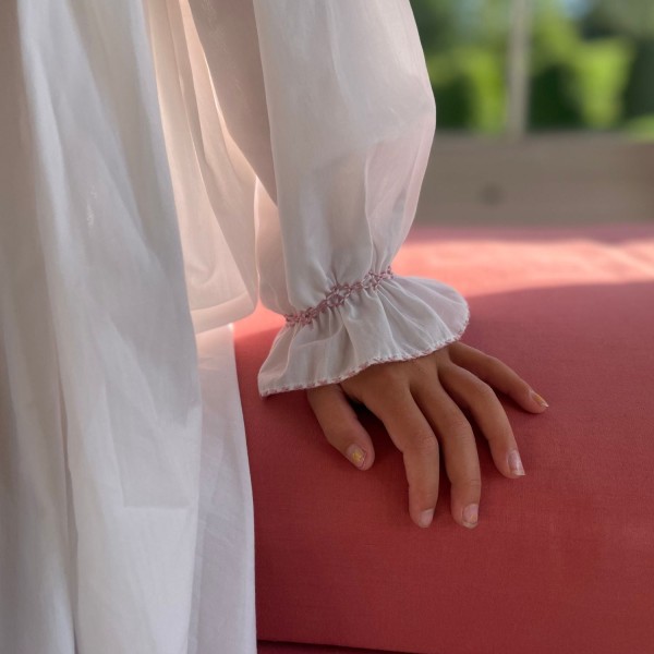 Nightingale Girl's Dress Moonstone with Kir Royale Hand Smocking