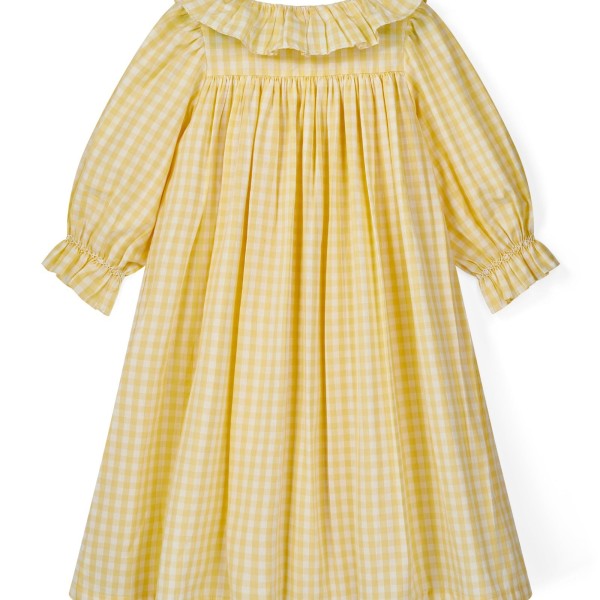 Nightingale Girl's Dress Primrose Gingham with Daffodil Hand Smocking Nightingale Girl's Dress Primrose Gingham with Daffodil Hand Smocking