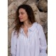 Bessie Coleman Women's Dress Moonstone Cotton with Cornflower Hand Smocking