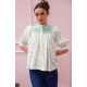Scholl Blouse Frog Polka cotton with Jade Hand Smocking Edition 59